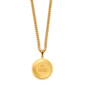 Vintage 18K gold-plated stainless steel Libra zodiac pendant necklace with cuban chain - Capricorn (CK1332)