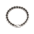 Détail du bracelet à maillons en acier inoxydable argent et noir avec fermoir pliable - Contraste Argent Noir(CK697-Noir Acier 2)