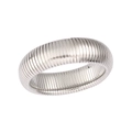 Detailed macro shot of silver stainless steel tubogas snake chain elastic bangle - 20mm