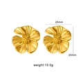 18K vergoldete Sonnenblumen-Ohrringe für Damen, 25mm Durchmesser Schmuckset - Glänzendes Gold Strukturiertes Blumen-Stil (CK176)