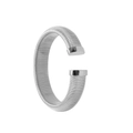 Bracciale rigido aperto in acciaio inossidabile argento con trama a spirale alla moda - Bracciale a schiava aperto a spirale argento da 16 mm (YS848)