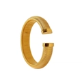 Gold G-shaped tubogas spiral open bracelet with metallic texture for women - 16mm Threaded Bracelet (YS800) / Gold