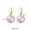 Elegant 18mm white pearl earrings with golden hooks for women, 34mm length design - Gold Hook Artificial Pearl Drop Earrings (CK203)