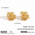 Détails des boucles d'oreilles branche de corail doré en acier inoxydable étanche - Branche de Corail (DKE25-242GL)
