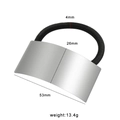 Elastico per capelli minimalista con placca curva in acciaio spazzolato da 53 mm - Color Acciaio