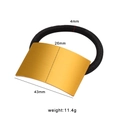 Elastico per capelli con placca rettangolare in metallo dorato effetto spazzolato - Stile Arco Piccolo (CK887) / Oro