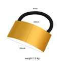 Elastico per capelli con placca dorata spazzolata curva e dimensioni di 53x26mm - Stile Arco Grande (CK888) / Oro