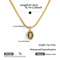 Detalle del collar de acero inoxidable impermeable con colgante de Virgen y circonitas - Estilo María Círculo Zirconia (DKN25-376GL)