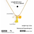 Detail of 18k gold plated snake chain with giraffe, butterfly and pearl charms - Gold Necklace (DKN25-398GL)
