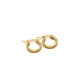 Polished gold stainless steel hoop earrings with secure clasp in a minimalist style - Gold / 1.5cm