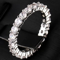 Anello a corona eternity in finitura argento con pavé di zirconi cubici a taglio brillante - US 6 / Stile Veretta Eternity Argentata (JR2656S)