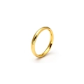 Anillo de banda redonda en acero inoxidable dorado pulido con acabado minimalista - US 5 / Dorado