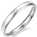 Minimalistischer 6mm silber polierter Edelstahlring mit glatter Hochglanzoberfläche - Größe 7 / 2mm Breite / Silber