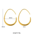 Golden teardrop hoop earrings in polished stainless steel with dimensions 38x28mm - Teardrop (CK371) / Gold