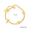 Goldenes Edelstahl-Armband mit Achter-Gliedern, Rundanhänger und praktischem Karabinerverschluss - Armband (CK1031) / Gold