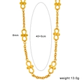 Minimalistische Goldkette aus Edelstahl, 8mm Glieder, Länge 40+5cm, Gewicht 13g - Halskette (CK1024) / Gold