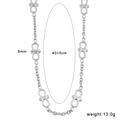 Silberfarbene 8mm Edelstahl-Gliederkette mit einzigartigem Hufeisenverschluss-Design - Halskette (CK1024) / Stahlfarben