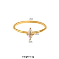 Minimalist 18K gold stainless steel ring featuring a marquise-cut zircon in gold finish - Size 7 / Marquise Style (CK968)