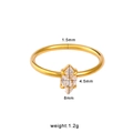 18K gold plated stainless steel ring with marquise-cut zircon in minimalist style - Size 7 / Wide Marquise Style (CK969)