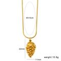 Detailed size specs for 18K gold plated stainless steel grape pendant snake chain necklace - Grape Style (CK502) / Gold