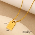 Macro del ciondolo quadrato placcato oro 18K PVD con incisione Love Each Other More - LOVE EACH OTHER MORE / Piccolo