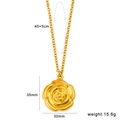 Detailansicht der Goldrose mit Maßen 35mm mal 30mm und 45cm plus 5cm langer Halskette - Gold