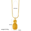 Golden pineapple pendant necklace on snake chain with detailed grid texture and tropical style - Pineapple Style (CK534) / Gold