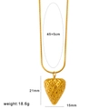 18K gold strawberry pendant earrings with textured surface and size specifications - Strawberry Style (CK534) / Gold