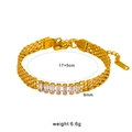 Ins style 18k gold mesh chain bracelet with rectangular zircon stones for women - White Zirconia Bracelet (CK675) / Gold