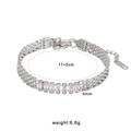 Silver multi-strand mesh chain bracelet with rectangular zircon accents and lobster clasp - White Zirconia Bracelet (CK675) / Steel