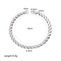 Mens silver stainless steel chunky chain bracelet with lobster clasp and 5.5mm width - Flat Wheat Chain Lobster Clasp Style (CK825)