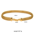 18K gold-plated titanium steel mesh choker necklace with H-shaped buckle 40cm length - Mesh Weave (YS787-12mm) / Gold Necklace