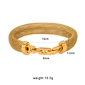 Golden 18K stainless steel mesh bracelet with H-clasp and 19cm circumference - Mesh Weave (YS787-12mm) / Gold Bracelet