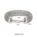 Bracelet en maille d'acier inoxydable argenté avec boucle, longueur 19 cm et largeur 16 mm - Tissage en Maille (YS787-16mm) / Bracelet Argent