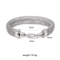 Bracelet en maille d'acier titane argenté, 19cm de circonférence et 12mm de large - Tissage en Maille (YS787-12mm) / Bracelet Argent