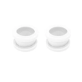 Pair of white double flare acrylic ear plugs for stretching and body piercing jewelry - Matte White