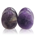 Ecarteurs d'oreilles en améthyste naturelle violette en forme de goutte polie - Améthyste