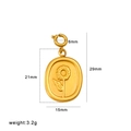 Gold oval sunflower pendant featuring vintage embossed floral details and spring clasp - Sunflower Pendant Only (Without Chain) (CK844) / 29x15mm / Gold