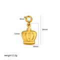 Gold plated stainless steel crown pendant charm with dimensions 24x16mm for jewelry making - Crown Pendant Only (Without Chain) (CK844) / 24x16mm / Gold