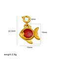 Golden goldfish pendant with red glitter inlay and dimensions 22.5mm by 15mm - Red Carp Pendant Only (Without Chain) (CK844) / 22.5x15mm / Gold/Red