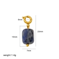 Ciondolo minimalista in pietra blu rettangolare con chiusura dorata e dimensioni - Solo Ciondolo Sodalite (Senza Catena) (CK844)