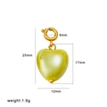 Ciondolo a cuore in oro 18K con finitura conchiglia color lime e dimensioni - Solo Ciondolo Cuore Effetto Ceramica (Senza Catena) (CK844)