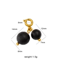 Variante di collana vintage francese con ciondoli in pietra lavica nera e anelli dorati - Solo Ciondolo Pietra Lavica (Senza Catena) (CK844)
