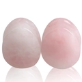Élargisseurs d'oreilles goutte en quartz rose naturel poli avec finition lisse rose - 10 / Quartz Rose