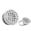 Hohlgefräste Ohrtunnel aus Edelstahl mit geometrischem Muster und Silberfinish - 6mm / Silber