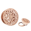 Roségoldene Mandala-Ohr-Expander aus Edelstahl mit Glitzer-Finish und Schraubverschluss - 6mm / Roségold