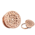 Roségoldene hohle Ohrtunnel mit Glitzereffekt und Muster für Piercing-Schmuck - 12mm / Roségold