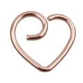 Polished rose gold heart-shaped daith piercing ring made of smooth stainless steel - Rose Gold
