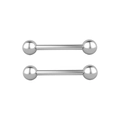 Polished silver stainless steel straight barbell piercing jewelry set for body adornment - Polished Silver Style