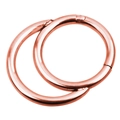 Polished rose gold nose rings with seamless hinged opening and closing design - Smooth Ring Style - Rose Gold